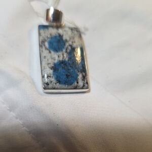 Blue and White K2 In Granite Stone Pendant